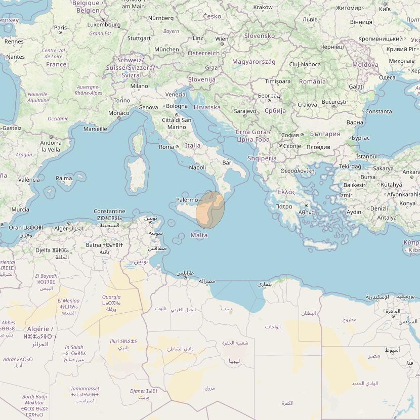 Eutelsat Konnect VHTS at 3&deg; E downlink Ka-band S157 Spot beam coverage map