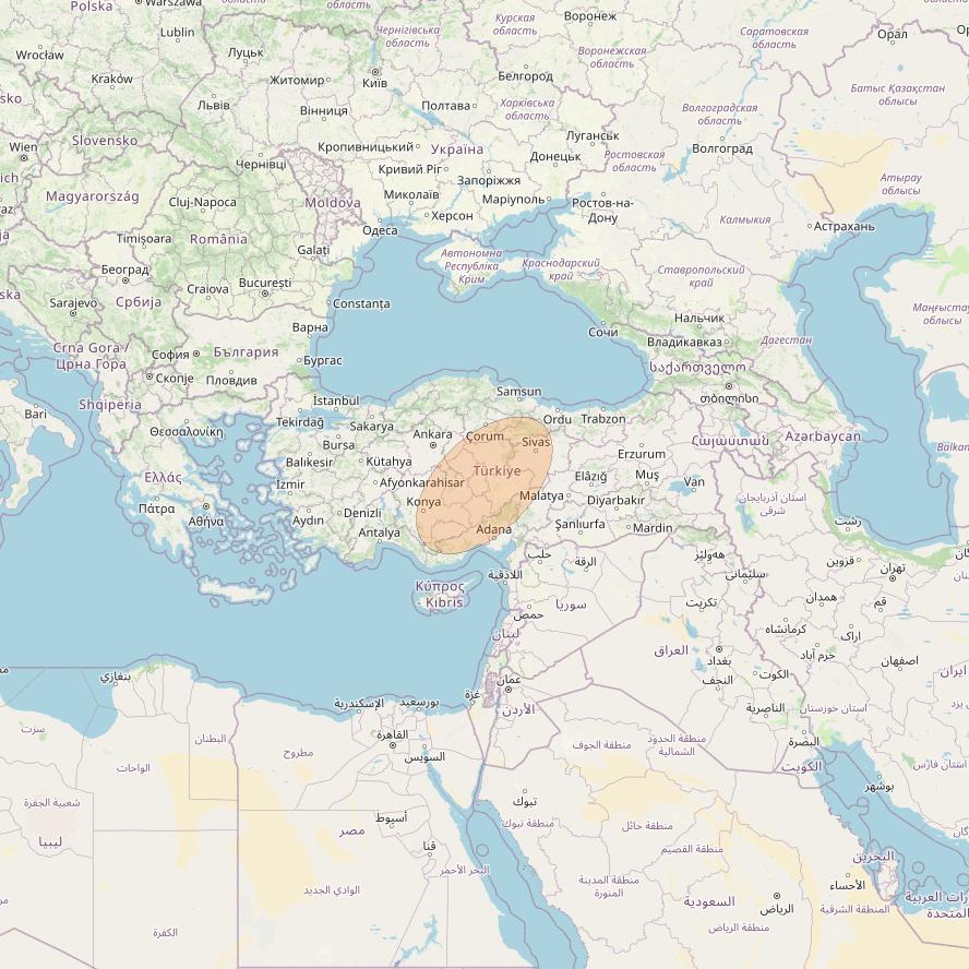 Eutelsat Konnect VHTS at 3&deg; E downlink Ka-band S164 Spot beam coverage map