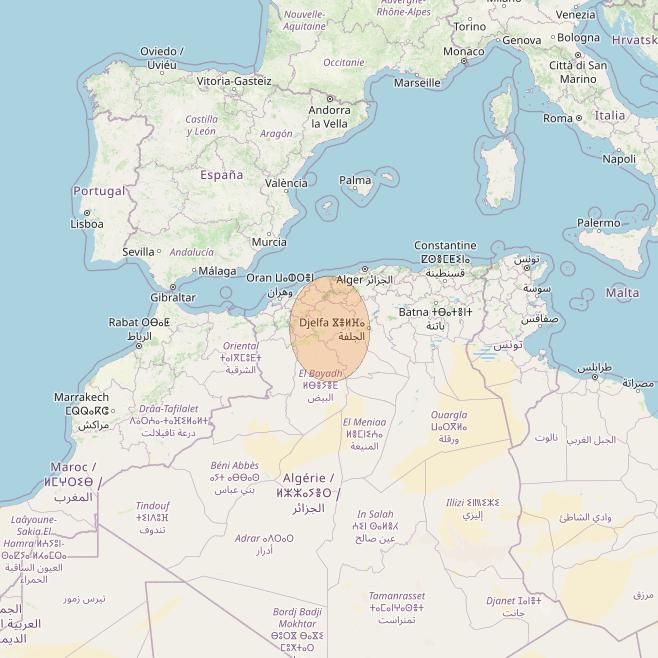 Eutelsat Konnect VHTS at 3&deg; E downlink Ka-band S173 User Spot beam coverage map