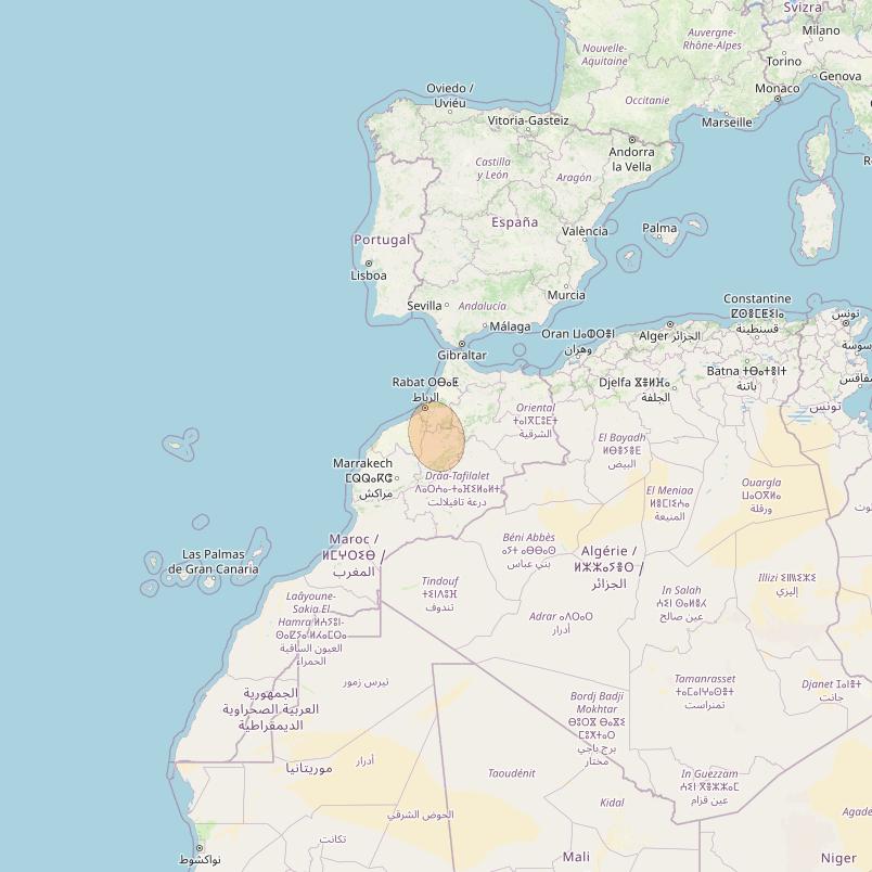 Eutelsat Konnect VHTS at 3&deg; E downlink Ka-band S190 User Spot beam coverage map