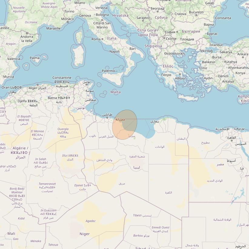 Eutelsat Konnect VHTS at 3&deg; E downlink Ka-band S195 User Spot beam coverage map