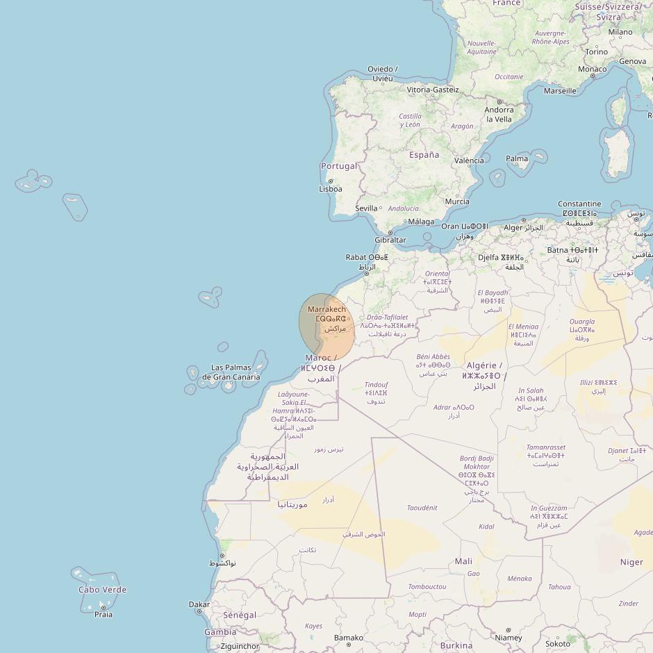 Eutelsat Konnect VHTS at 3&deg; E downlink Ka-band S207 User Spot beam coverage map