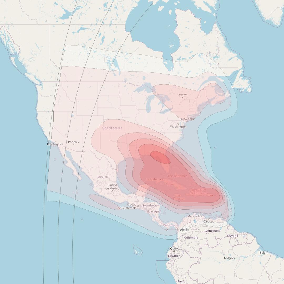 SES 6 at 40° W downlink Ku-band North America beam coverage map