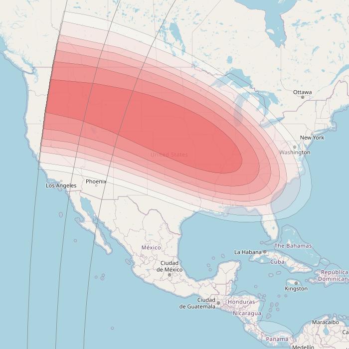 Intelsat 32e at 43° W downlink Ku-band UAHD User Spot beam coverage map