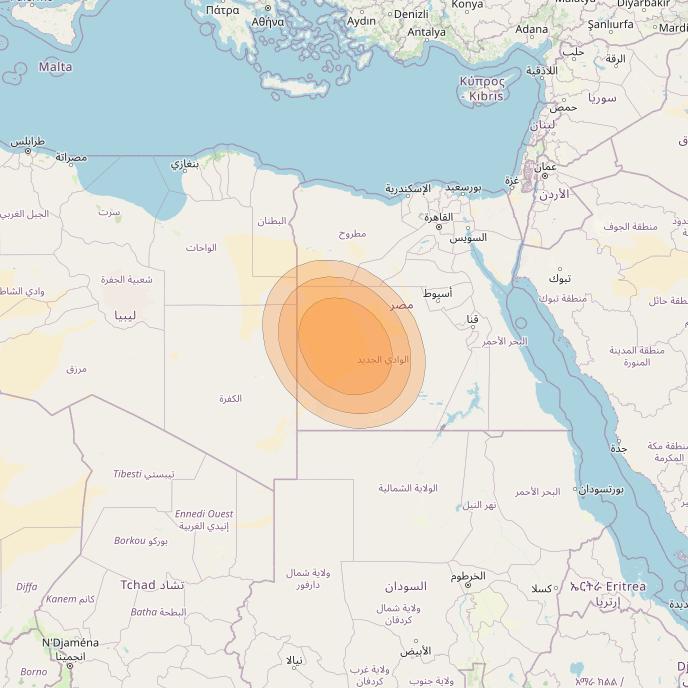 Al Yah 2 at 48° E downlink Ka-band Spot 22 User beam coverage map