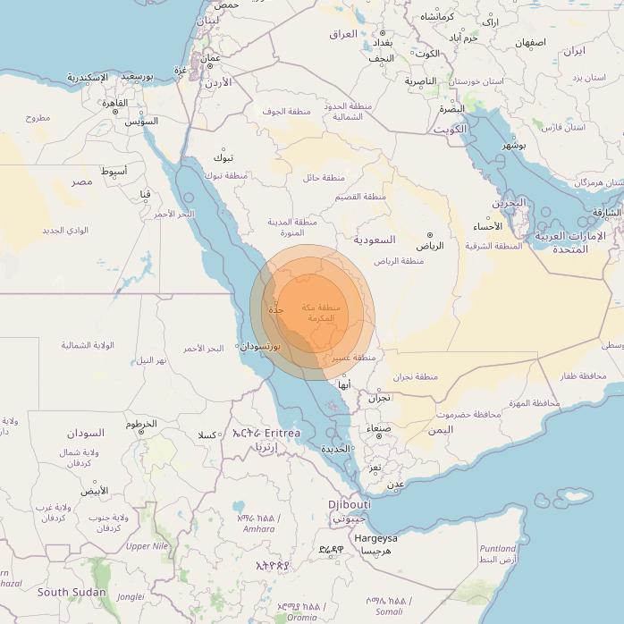 Al Yah 2 at 48° E downlink Ka-band Spot 31 User beam coverage map