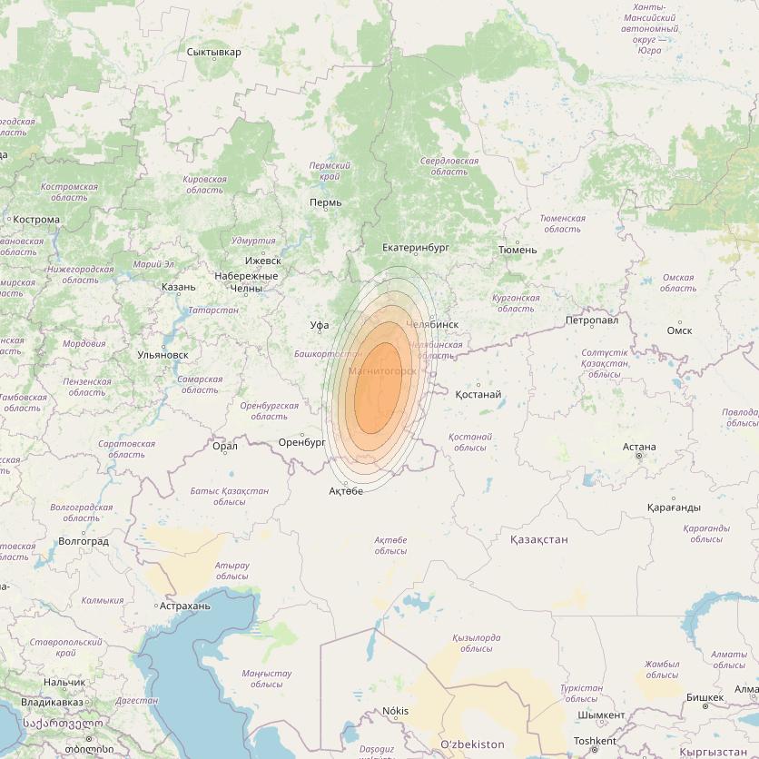 Yamal 601 at 49° E downlink Ka-band Spot17 Pol A MG-2 beam coverage map