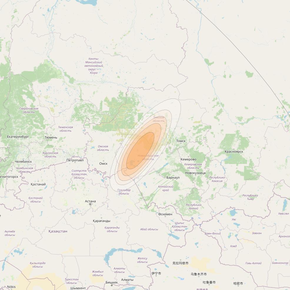 Yamal 601 at 49° E downlink Ka-band Spot27 Pol B MG-2 beam coverage map
