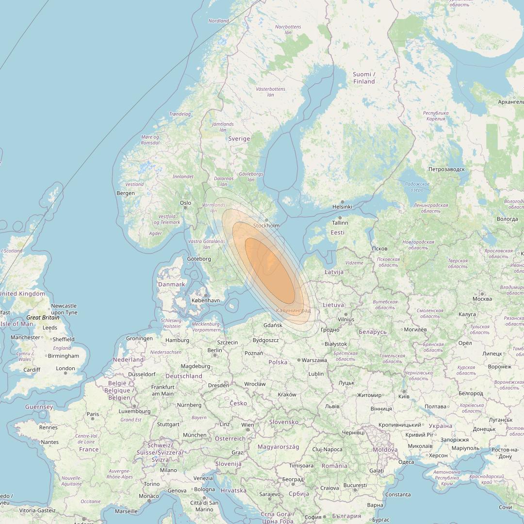 Yamal 601 at 49° E downlink Ka-band Spot32 Pol A MG-1 beam coverage map
