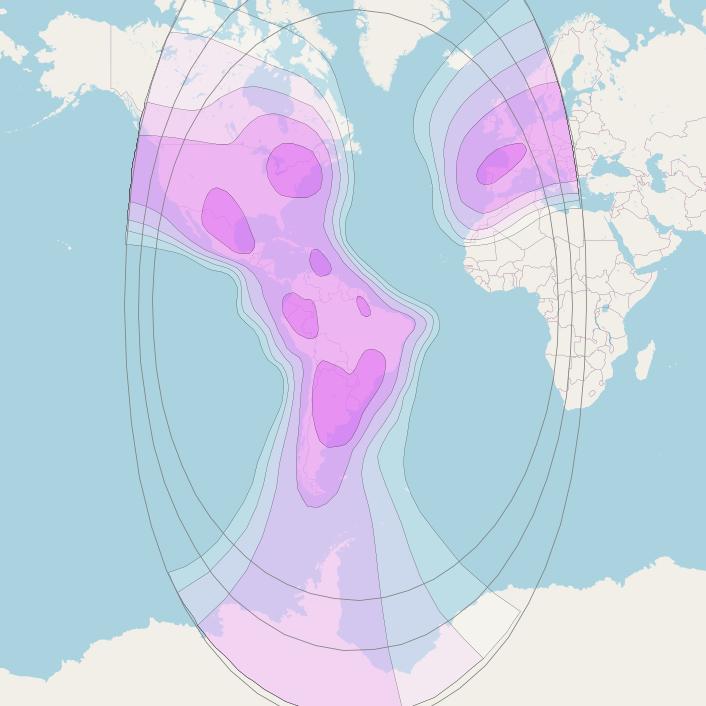 Intelsat 34 at 55° W downlink C-band Americas/Europe (AMECH) beam coverage map