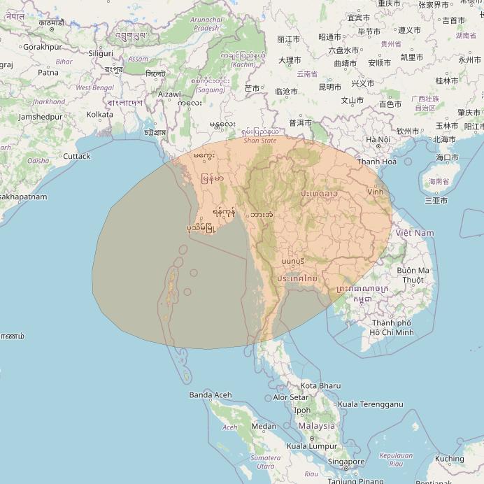 Inmarsat GX4 at 56° E downlink Ka-band S80DL Spot beam coverage map