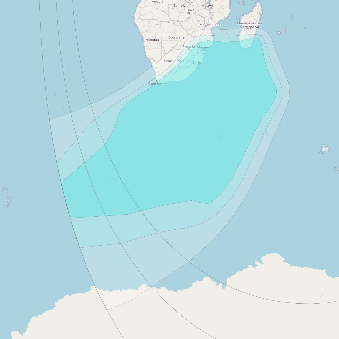 Inmarsat-4F2 at 64° E downlink L-band R013 Regional Spot beam coverage map