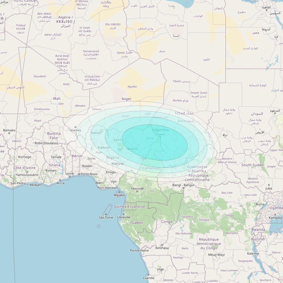 Inmarsat-4F2 at 64° E downlink L-band S014 User Spot beam coverage map