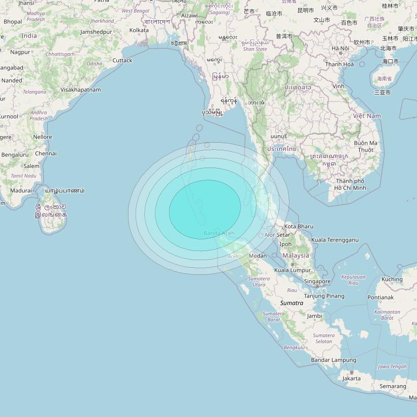 Inmarsat-4F2 at 64° E downlink L-band S161 User Spot beam coverage map