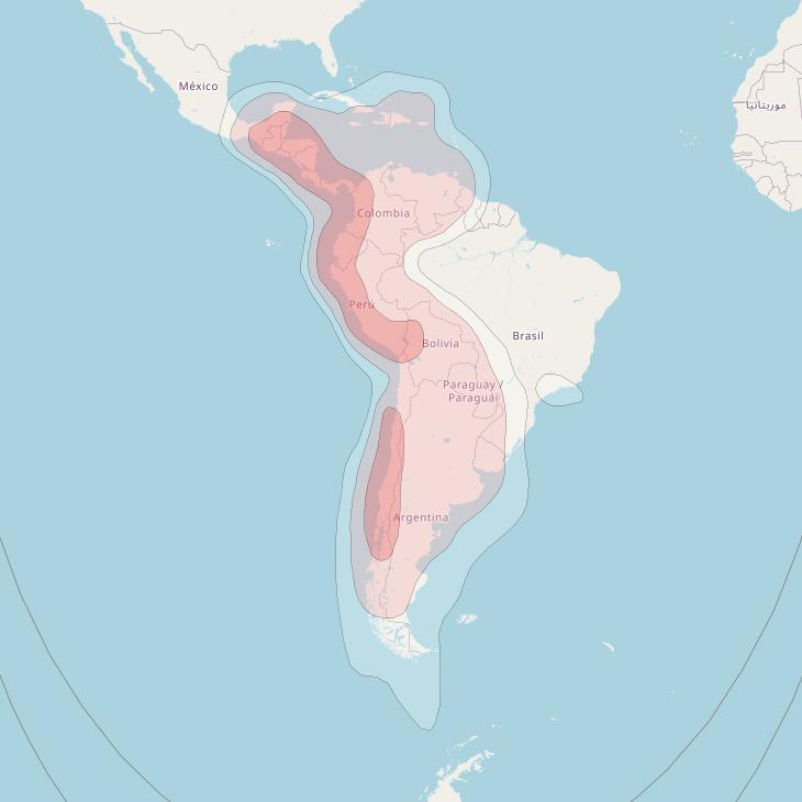 Star One C4 at 70° W downlink Ku-band South America beam coverage map
