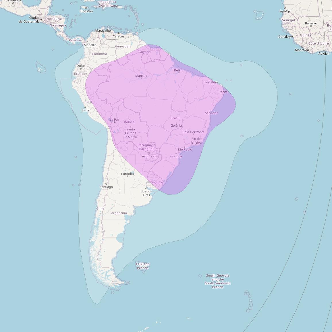 Star One C3 at 75° W downlink C-band South America beam coverage map