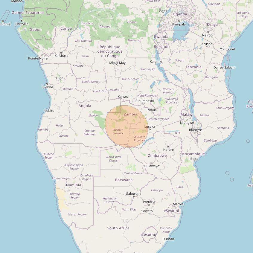 Eutelsat Konnect at 7° E downlink Ka-band AF49 User Spot beam coverage map