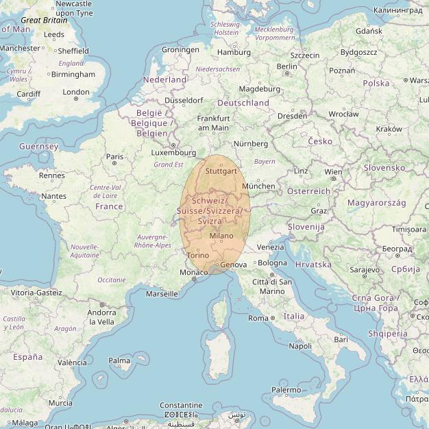 Eutelsat Konnect at 7° E downlink Ka-band EU17 User Spot beam coverage map