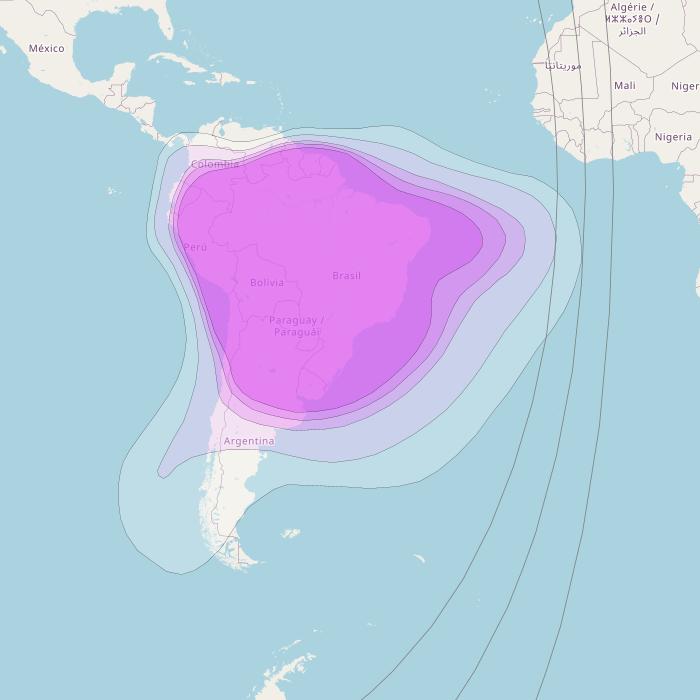 Star One D1 at 84° W downlink C-band Brazil beam coverage map