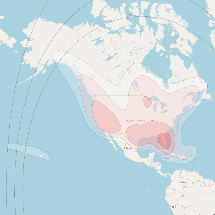 Galaxy 3C at 95° W downlink Ku-band North America & Puerto Rico Beam coverage map