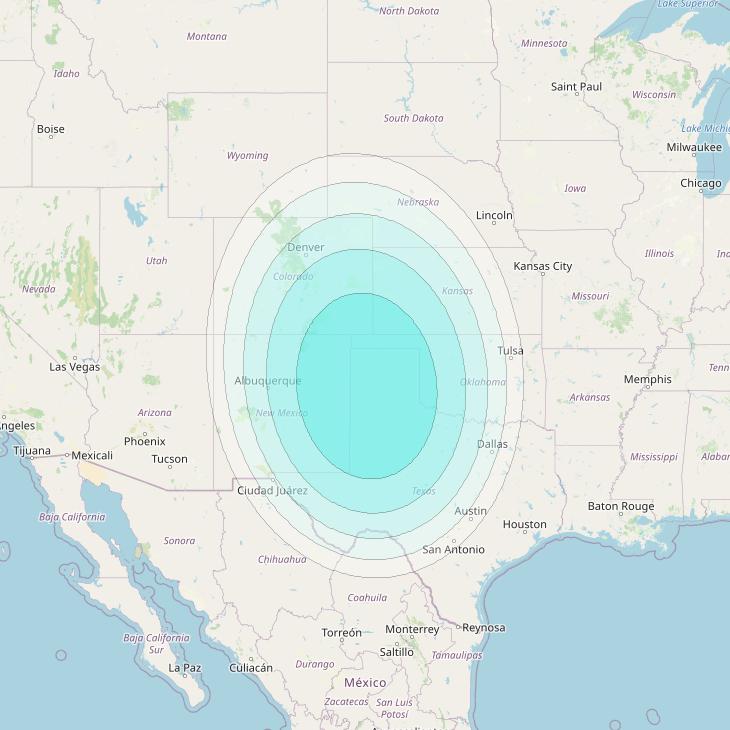 Inmarsat-4F3 at 98° W downlink L-band S094 User Spot beam coverage map