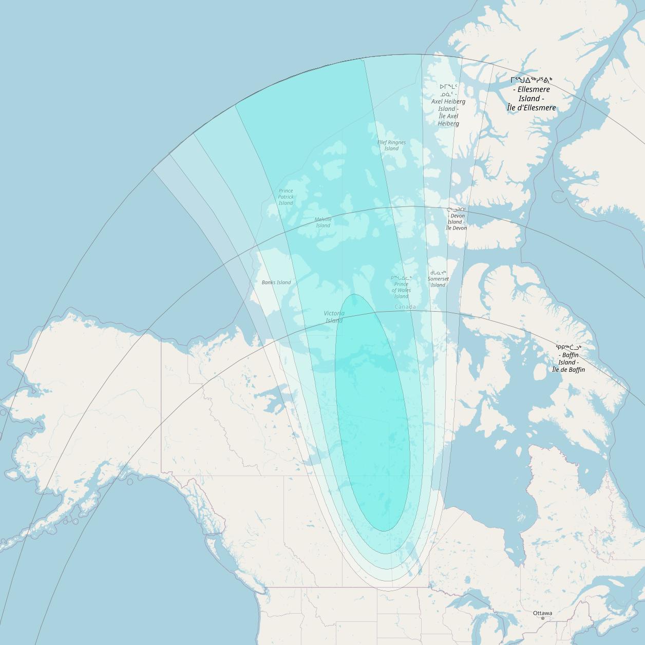 Inmarsat-4F3 at 98° W downlink L-band S096 User Spot beam coverage map