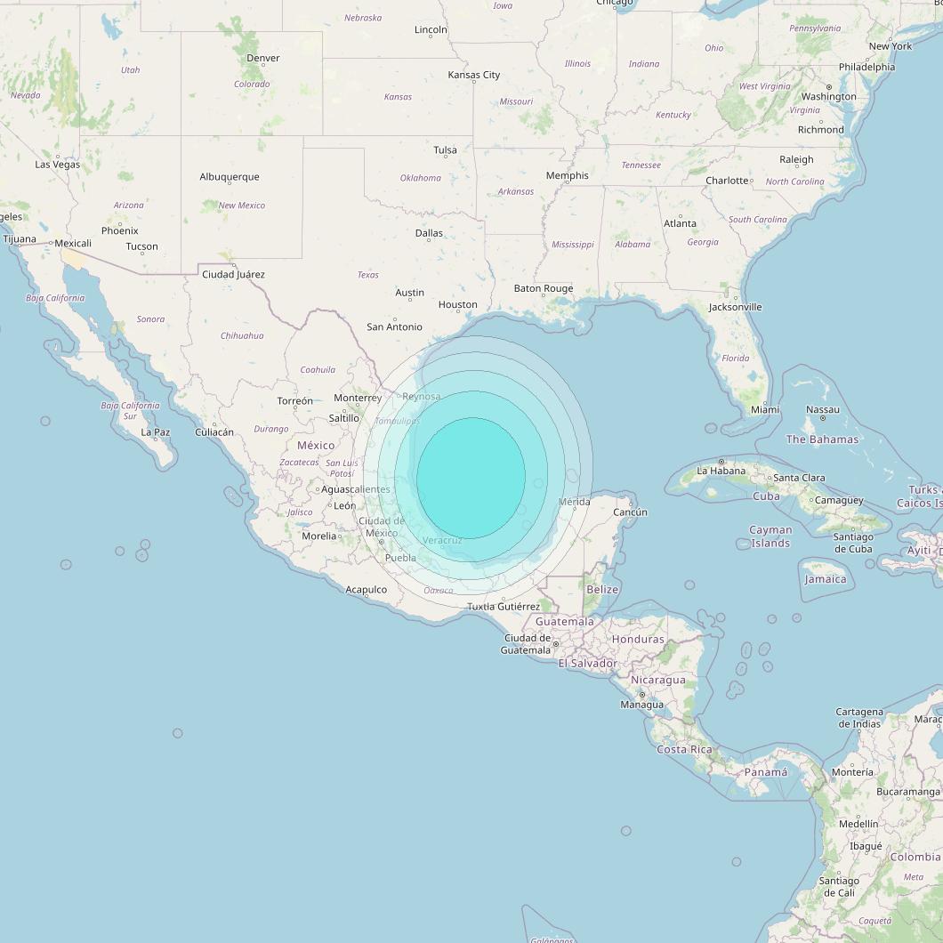 Inmarsat-4F3 at 98° W downlink L-band S107 User Spot beam coverage map