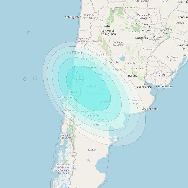 Inmarsat-4F3 at 98° W downlink L-band S142 User Spot beam coverage map