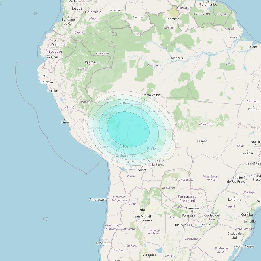 Inmarsat-4F3 at 98° W downlink L-band S158 User Spot beam coverage map