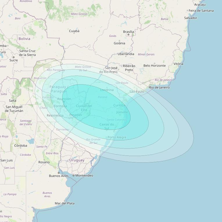 Inmarsat-4F3 at 98° W downlink L-band S169 User Spot beam coverage map