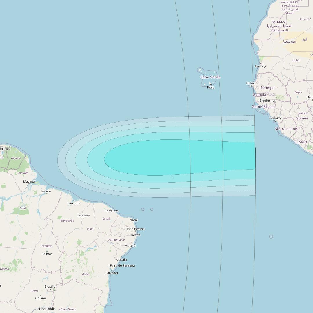 Inmarsat-4F3 at 98° W downlink L-band S191 User Spot beam coverage map