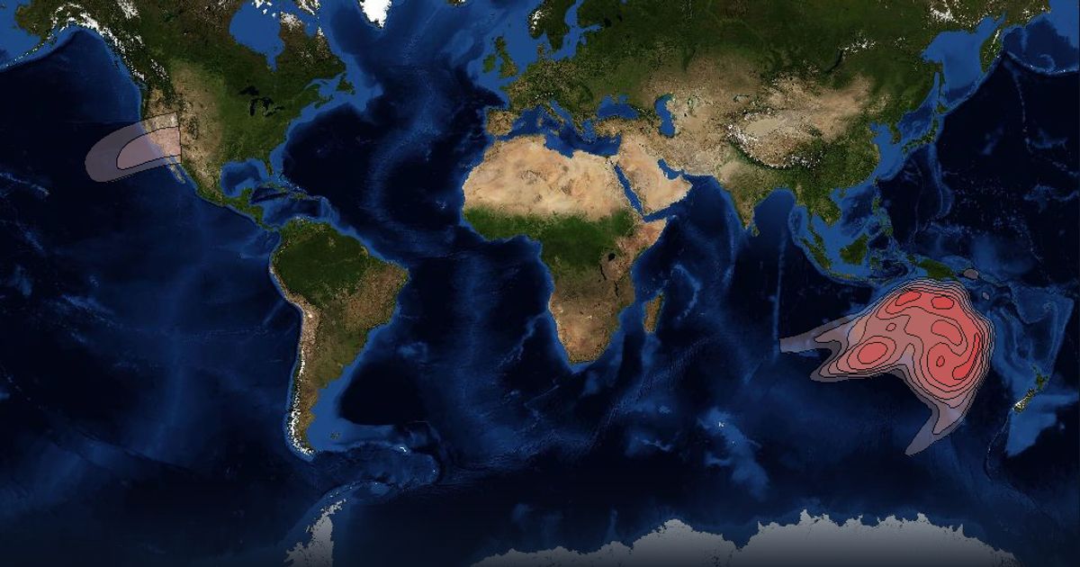 Intelsat 8 Ku-band Australia (AUKH) beam beam footprint coverage map, Ku band
