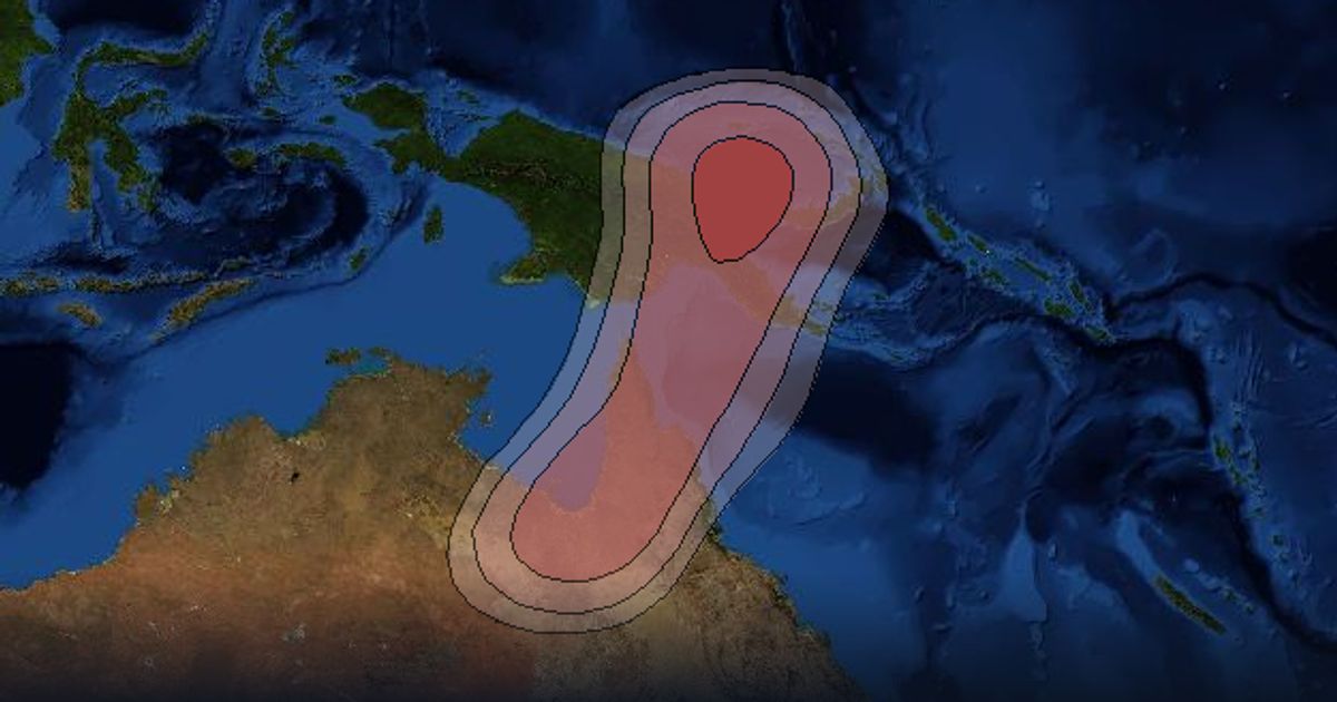 Intelsat 8 Ku-band Papua New Guinea (SWPKV-PNG) beam beam footprint coverage map, Ku band