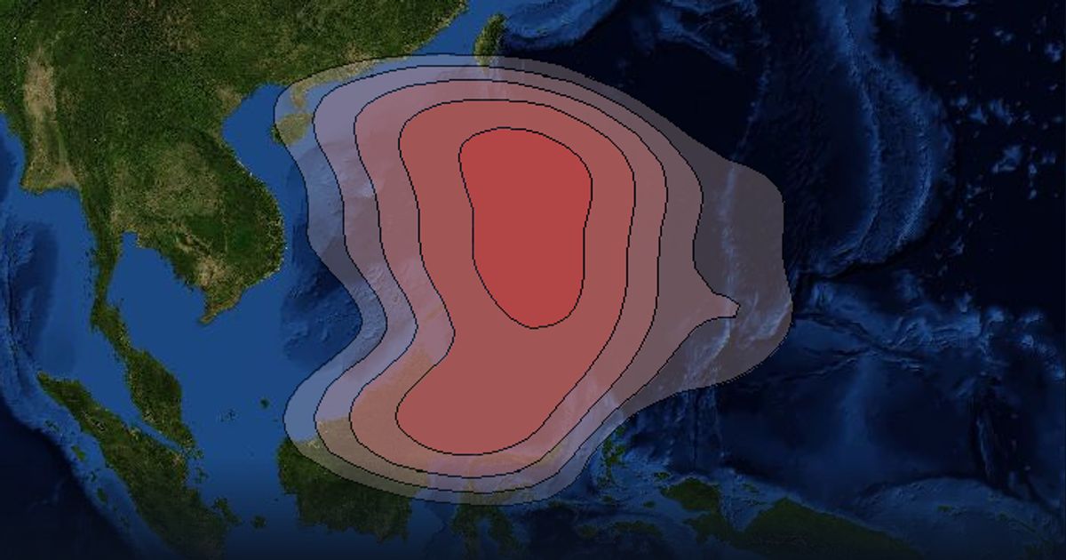 Intelsat 8 Ku-band South West Pacific beam beam footprint coverage map, Ku band