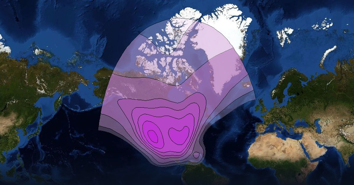 AMC 9 C-band North America Beam beam footprint coverage map, C band