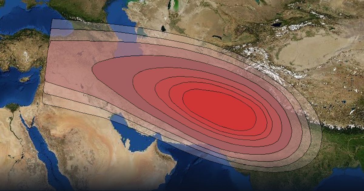 ABS-7 Ku-band BSS Pakistan beam beam footprint coverage map, Ku band
