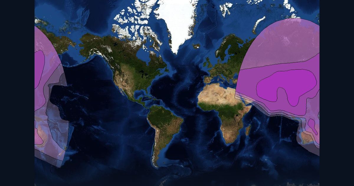 Asiasat 3S C-band Beam beam footprint coverage map, C band