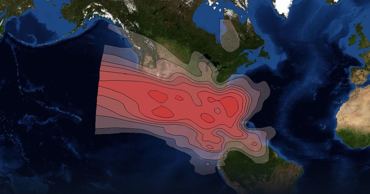 AMC 4 Ku-band North America Vertical Beam beam footprint coverage map, Ku band