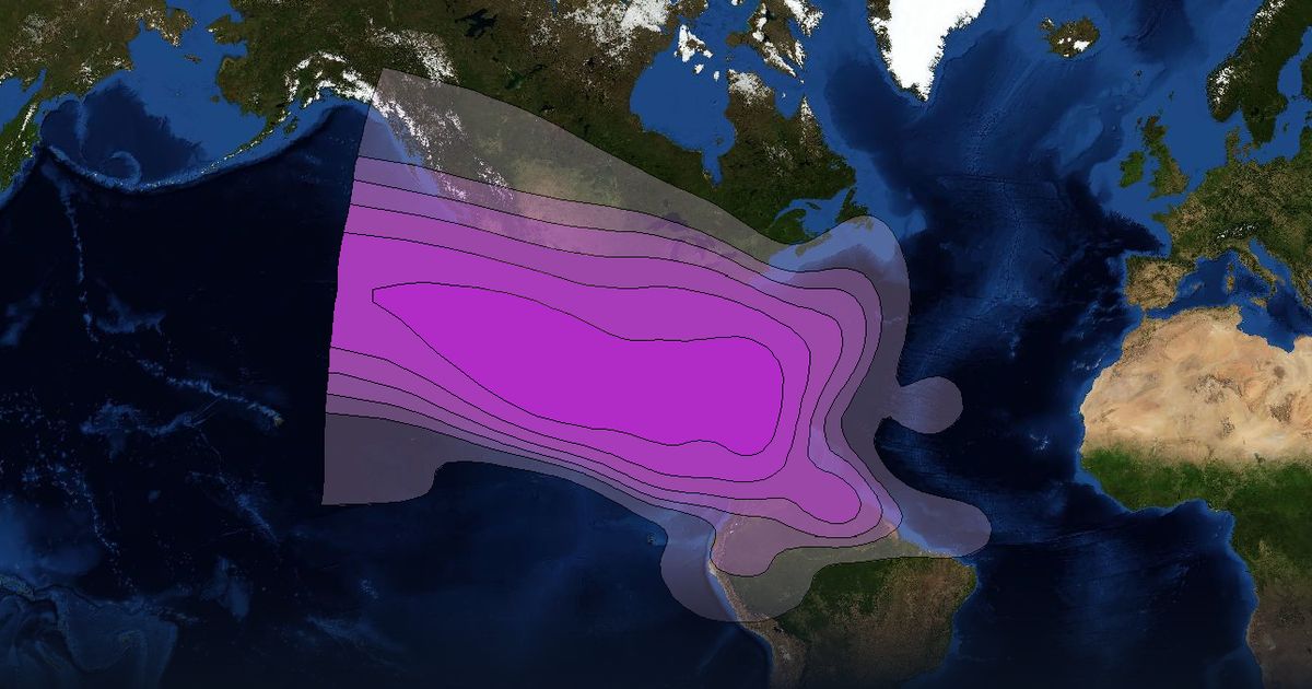 AMC 4 C-band North America H Beam beam footprint coverage map, C band