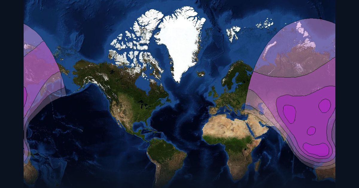 PSN 5 C-band China & Asia Pacific Beam beam footprint coverage map, C band