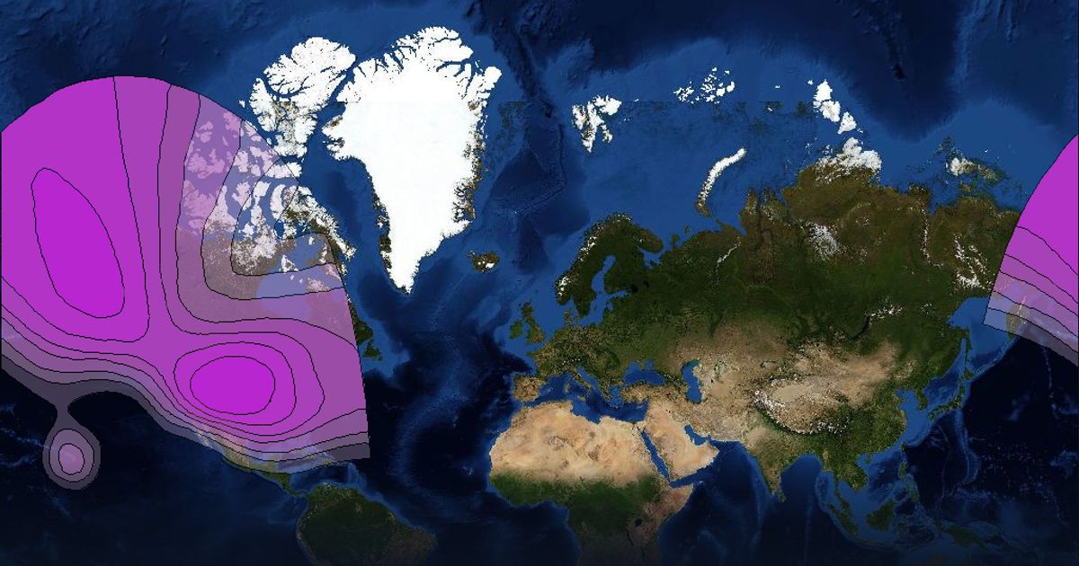 AMC 7 C-band North America Beam beam footprint coverage map, C band