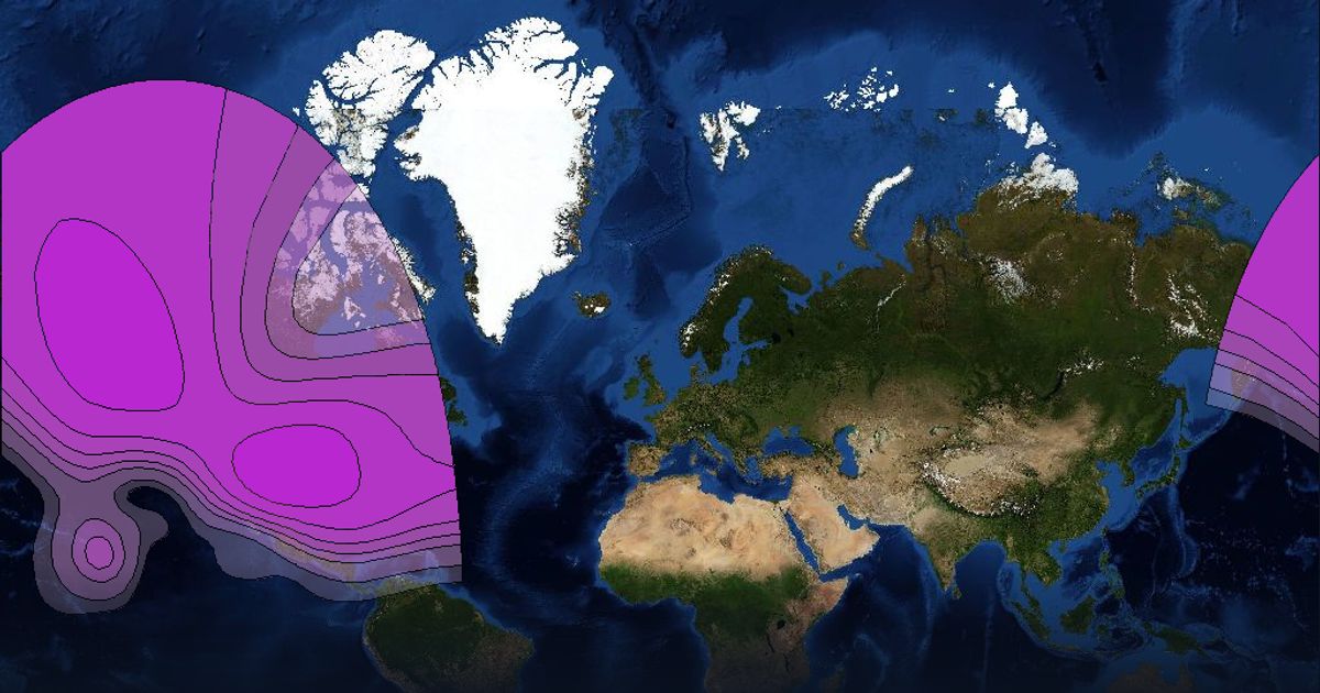 AMC 7 C-band North America H beam beam footprint coverage map, C band
