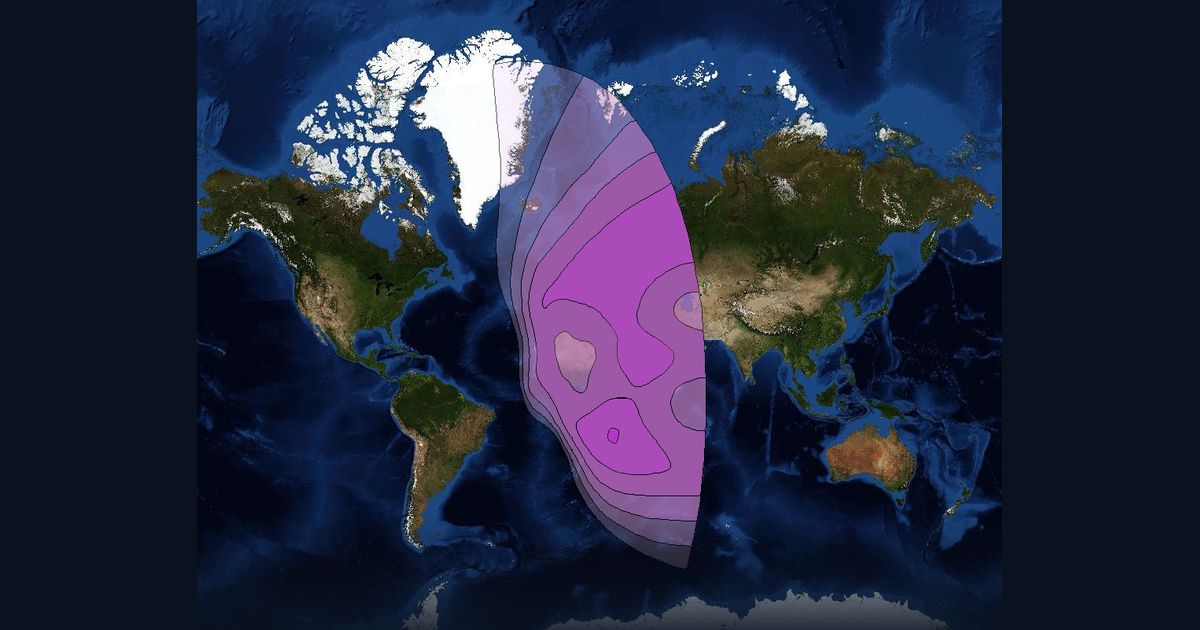 NSS 7 C-band East Hemi Beam beam footprint coverage map, C band