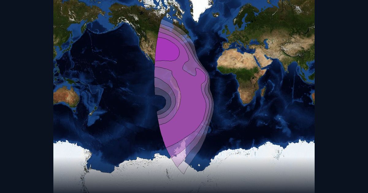NSS 7 C-band West Hemi Beam beam footprint coverage map, C band