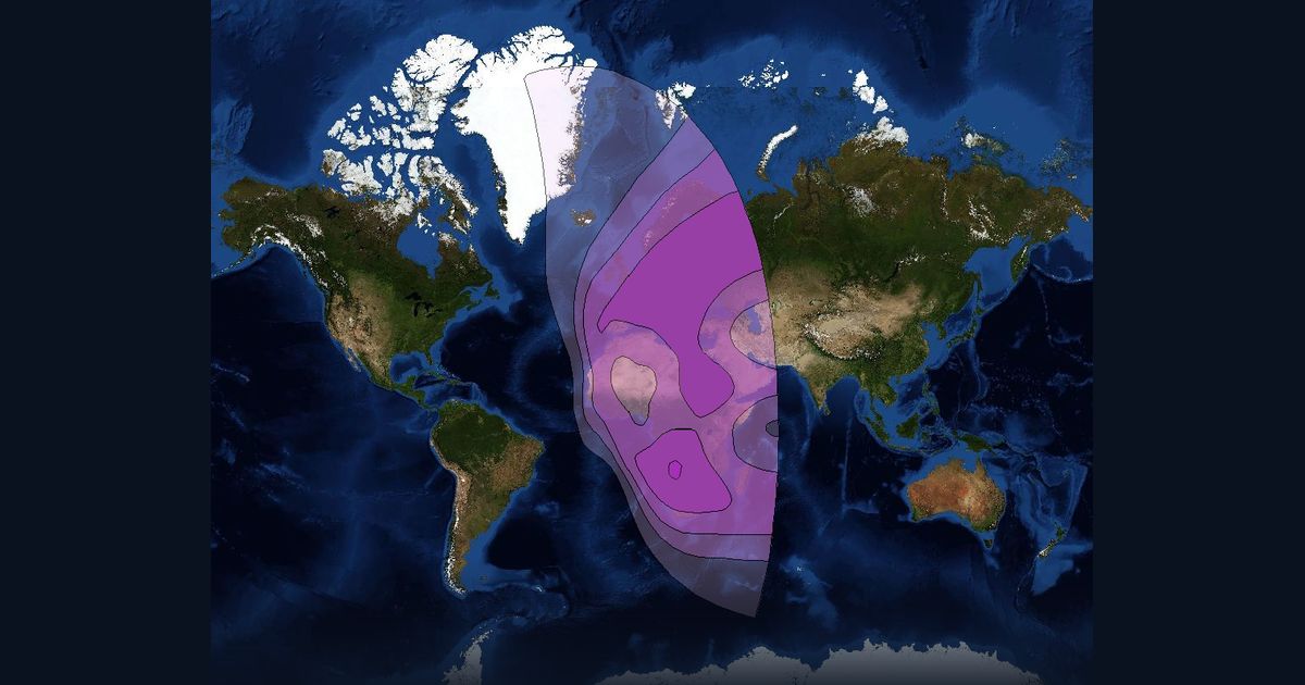 NSS 7 C-band East Hemi Beam beam footprint coverage map, C band