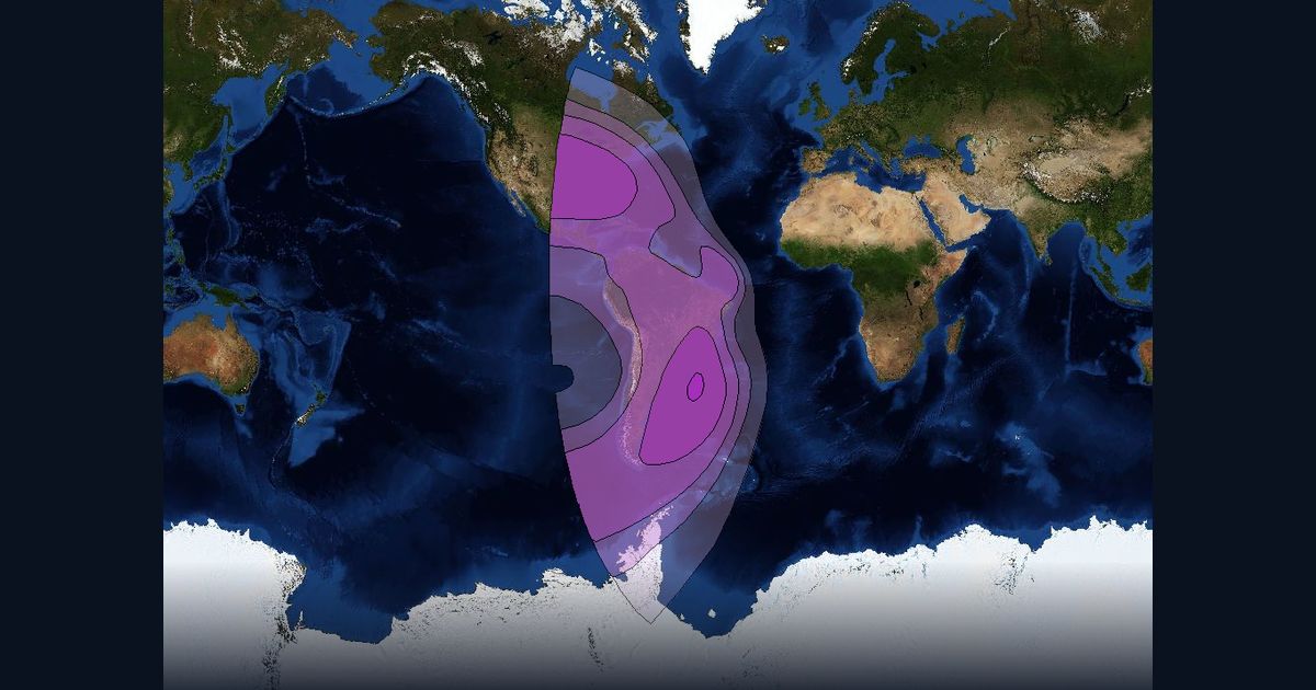 NSS 7 C-band West Hemi Beam beam footprint coverage map, C band