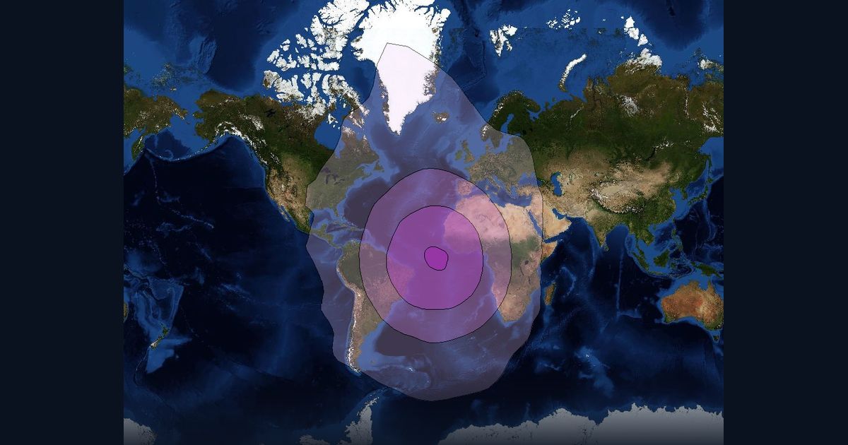 NSS 7 C-band Global Beam beam footprint coverage map, C band