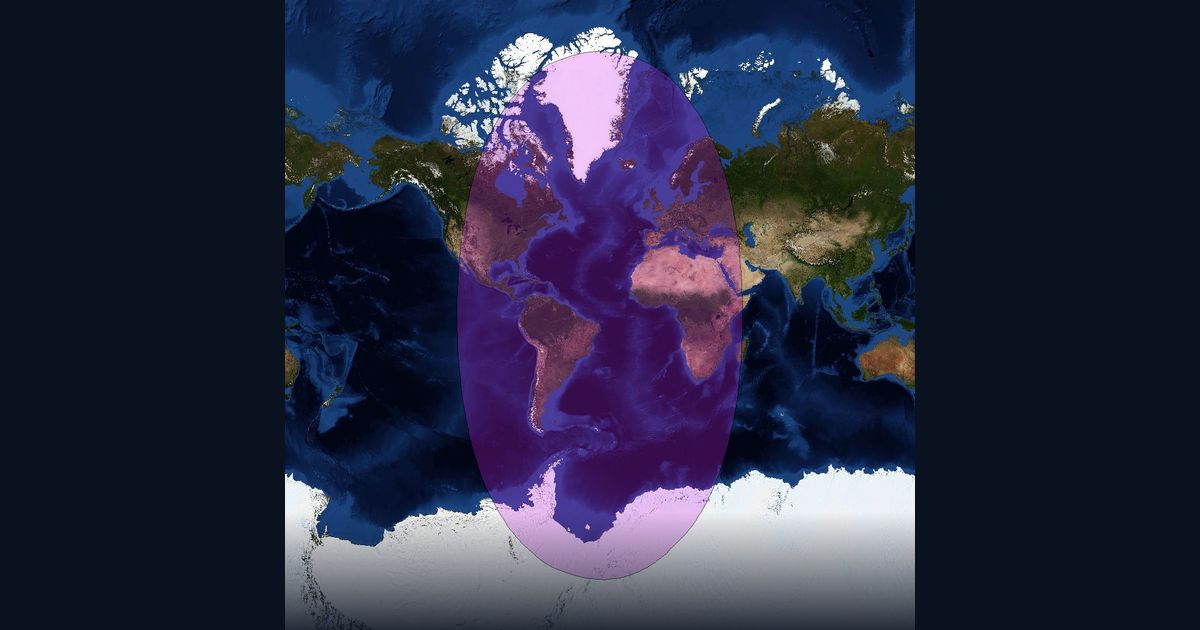 Intelsat 903 C-band Global Beam beam footprint coverage map, C band