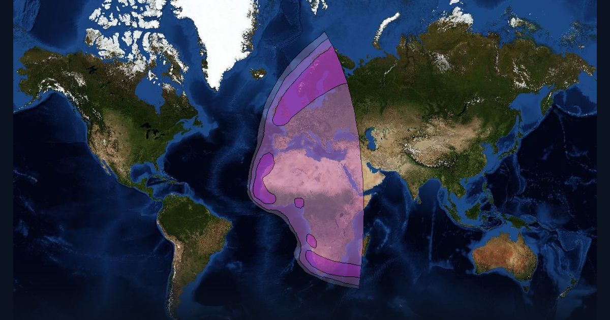 Intelsat 903 C-band East Hemi Beam beam footprint coverage map, C band