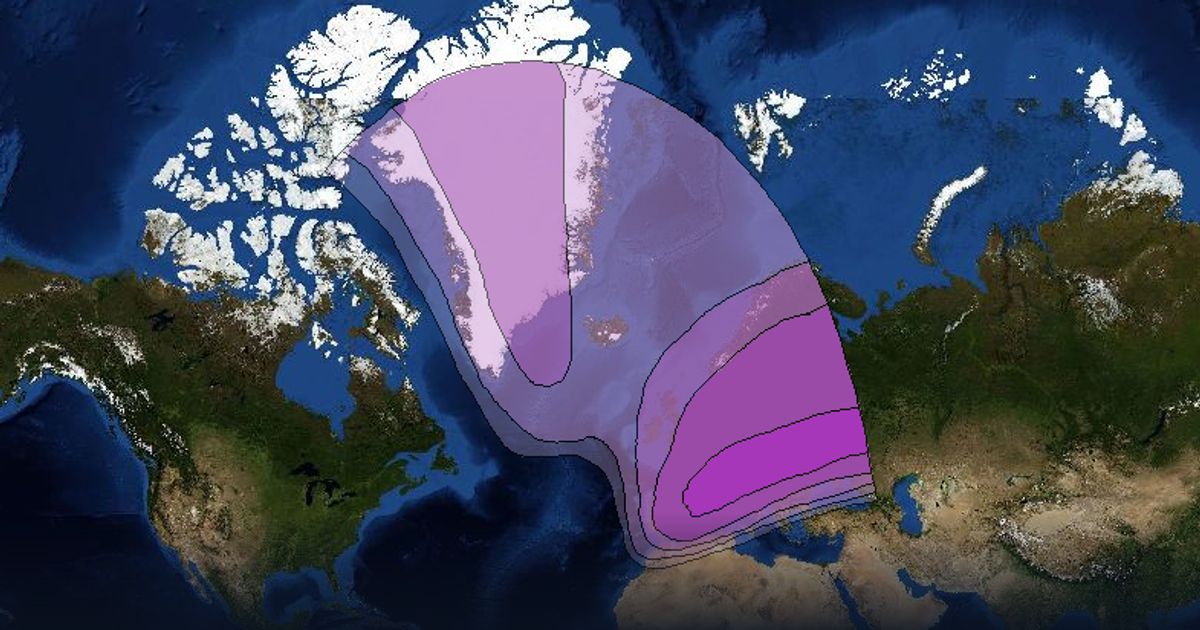 Intelsat 903 C-band North East Zone Beam beam footprint coverage map, C band